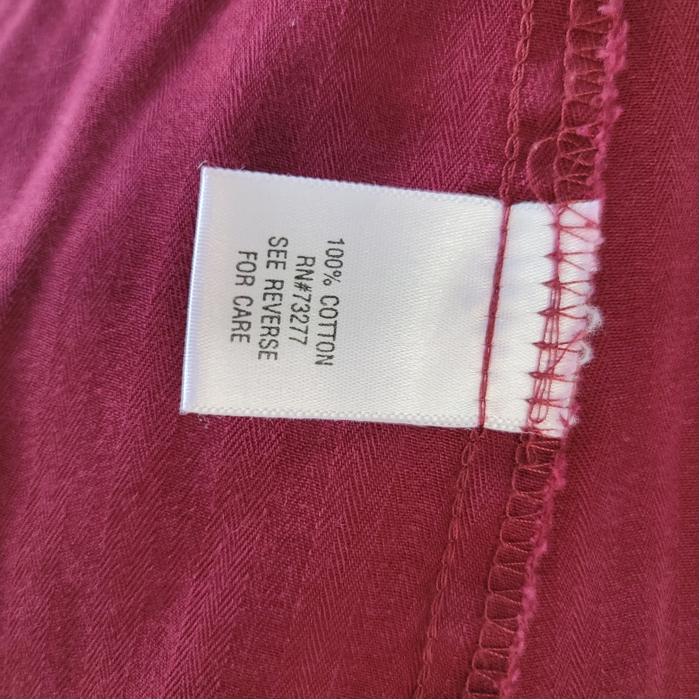 ❤️Red Burgundy Fall Jacket 100% Cotton Vintage Apt 9  sz Large Light Jacket EUC - Picture 7 of 12